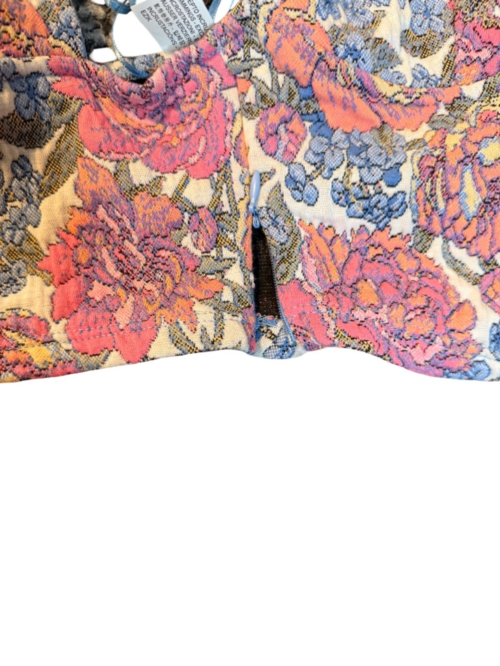 Floral Sweat Heart Cropped Top in Pink and Blue Size S Corset, Festival, Concert - Picture 5 of 8